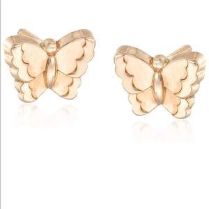 Child's 14kt Yellow Gold Butterfly Earrings